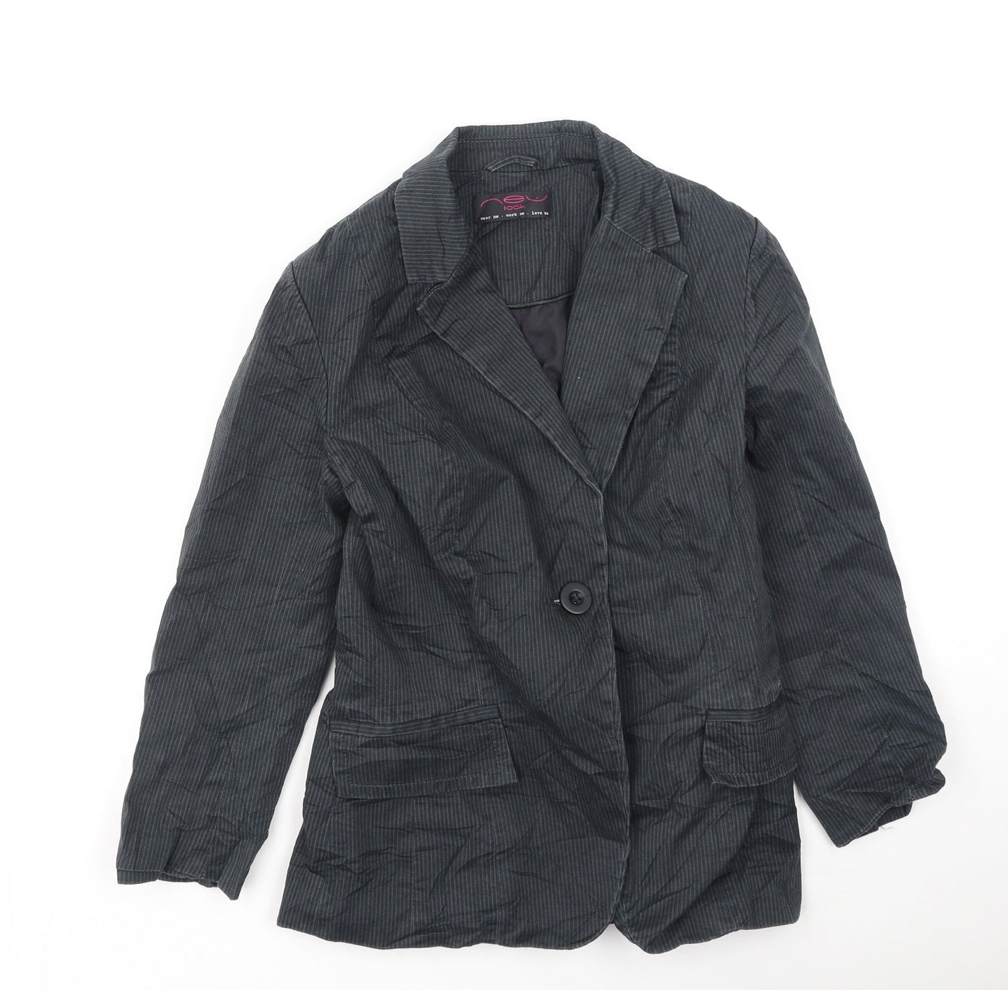 New Look Womens Grey Striped  Jacket  Size 10
