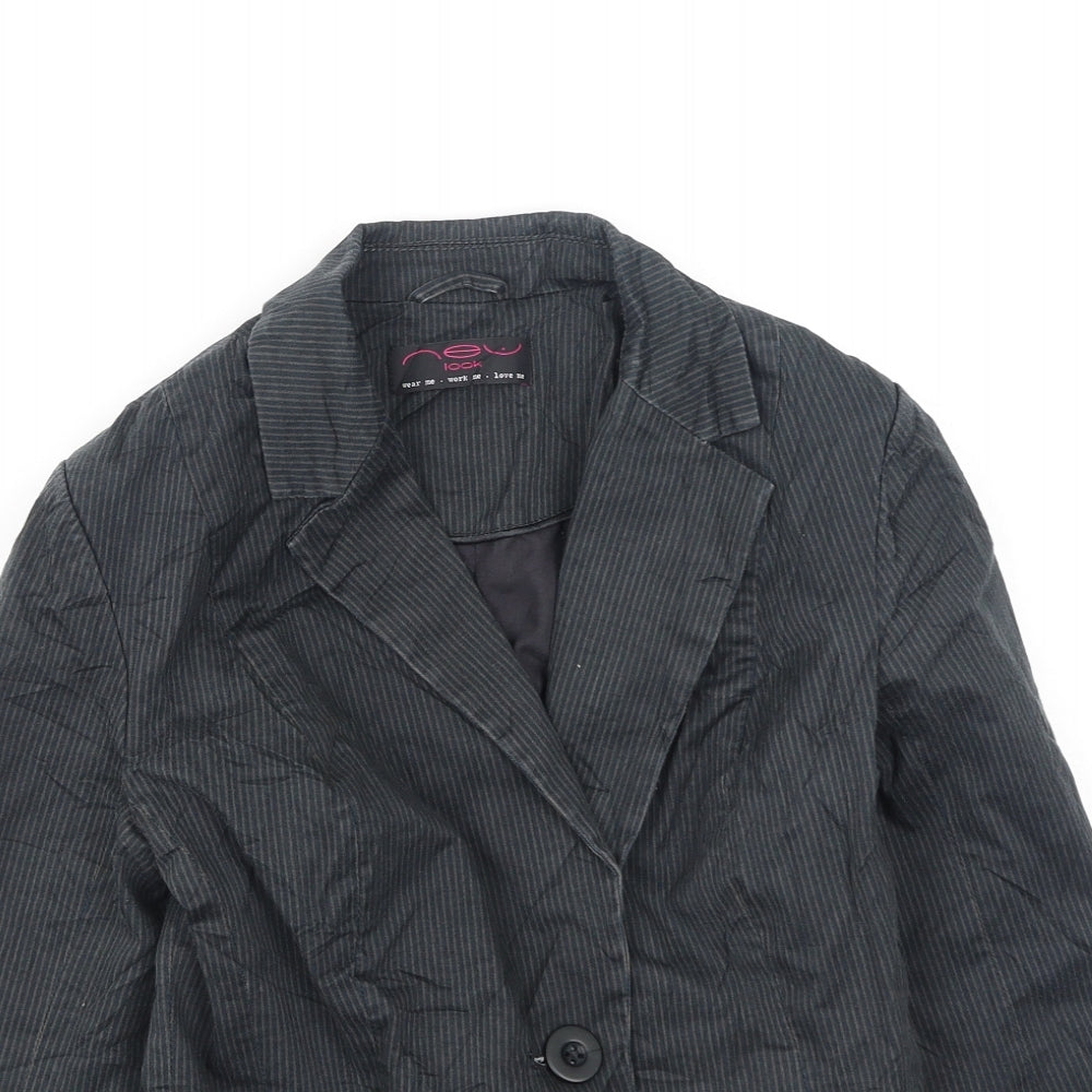 New Look Womens Grey Striped  Jacket  Size 10