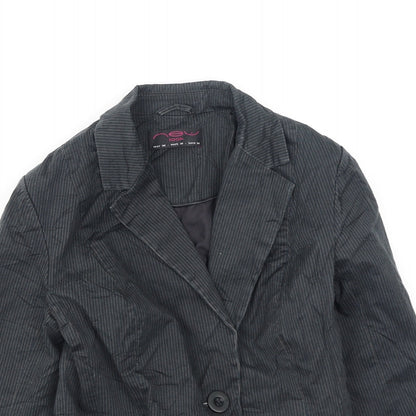 New Look Womens Grey Striped  Jacket  Size 10
