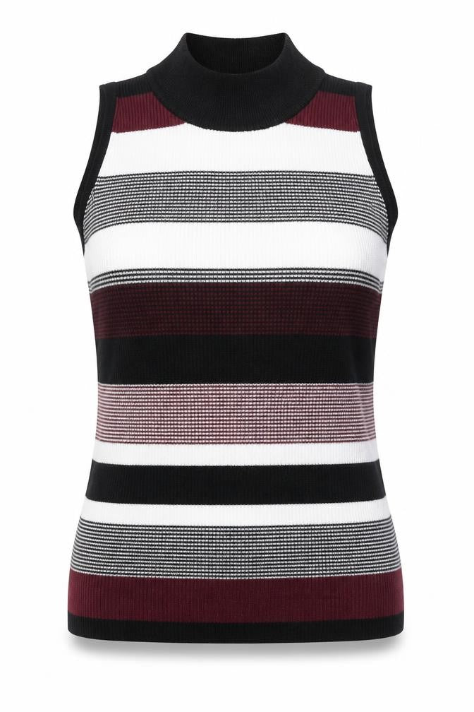 Primark Womens Multicoloured High Neck Striped Viscose Pullover Jumper Size 12
