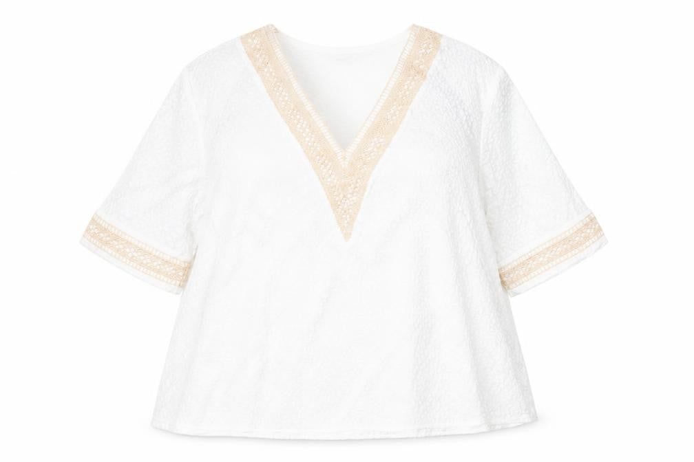 SheIn Womens Multicoloured  Polyester Basic Blouse Size L V-Neck