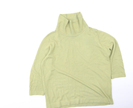 Marks and Spencer Womens Green High Neck  Acrylic Pullover Jumper Size 18