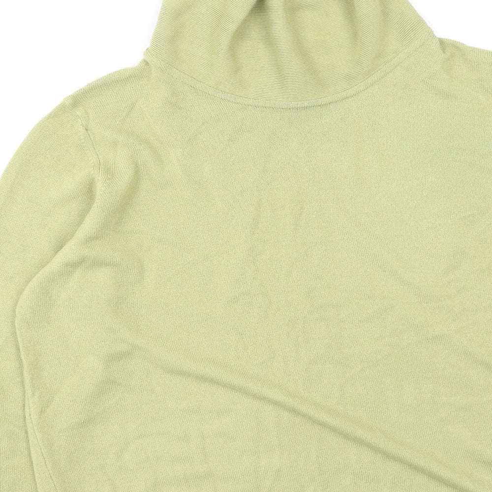 Marks and Spencer Womens Green High Neck  Acrylic Pullover Jumper Size 18