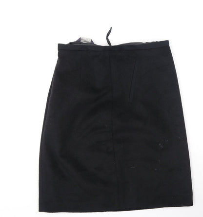 Marks & Spencer Womens Black  Polyester A-Line Skirt Size 8