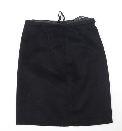 Marks & Spencer Womens Black  Polyester A-Line Skirt Size 8