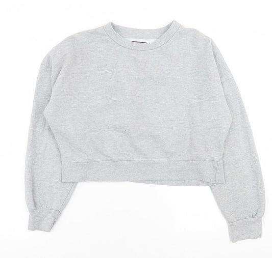 Fluid Womens Grey  Cotton Pullover Sweatshirt Size L  Pullover