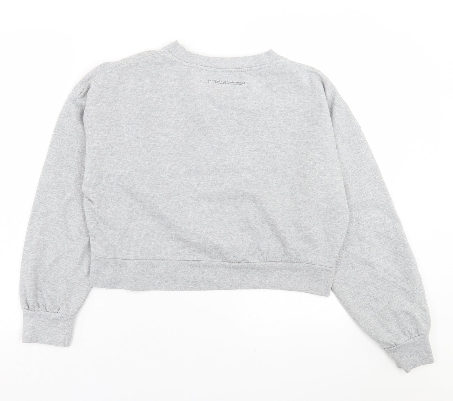 Fluid Womens Grey  Cotton Pullover Sweatshirt Size L  Pullover