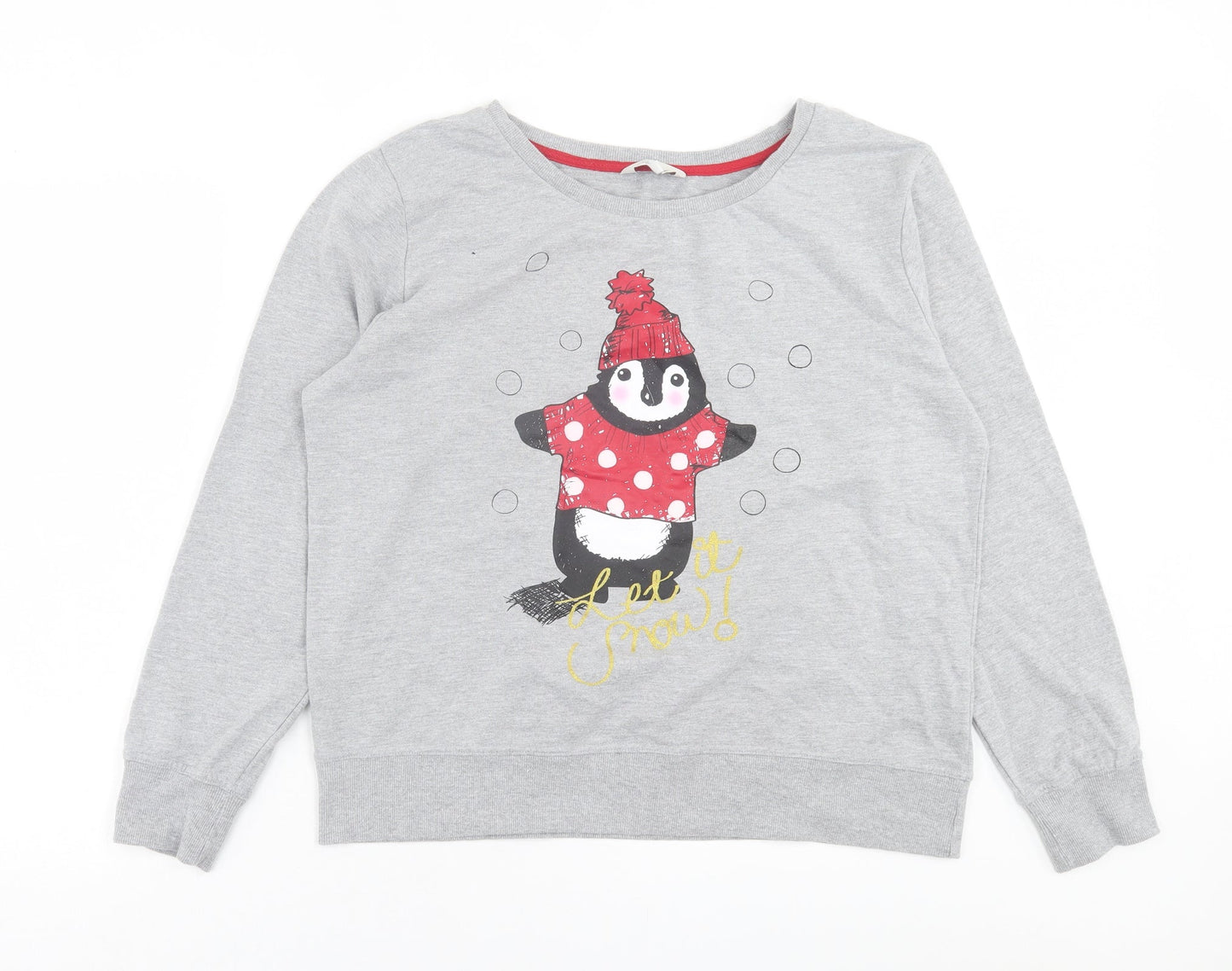 Peacocks Womens Grey  Cotton Pullover Sweatshirt Size L  Pullover