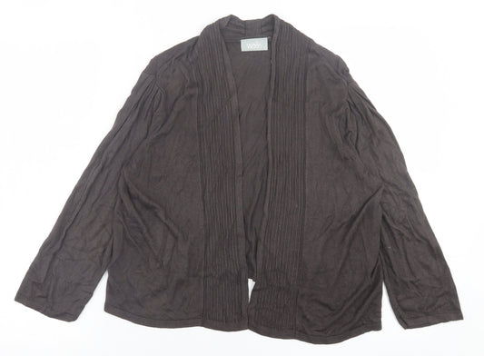 Wallis Womens Brown V-Neck  Viscose Cardigan Jumper Size L
