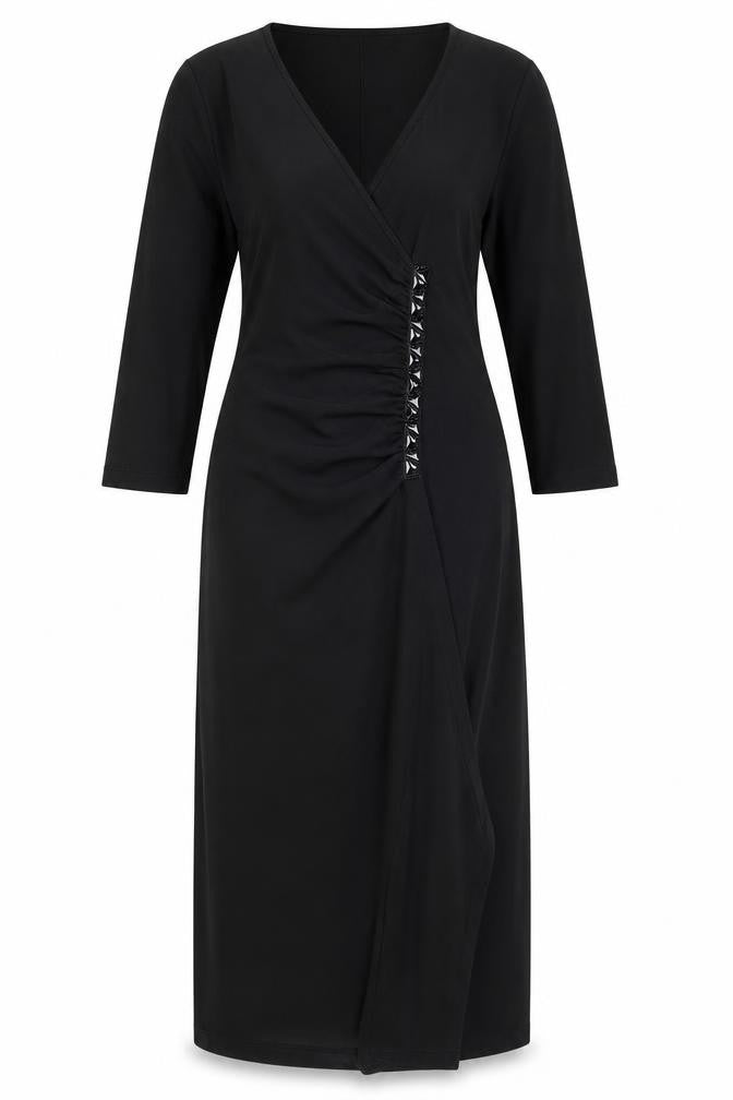 Savoir Womens Black  Polyester A-Line  Size 12  V-Neck Pullover