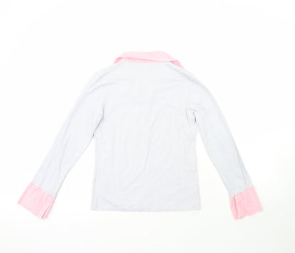 D.E.C.K Womens Grey Collared  Polyamide Pullover Jumper Size M
