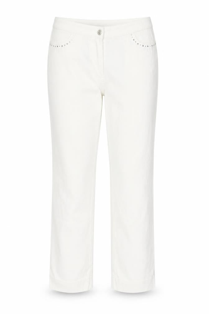 Via Veneto Womens White  Cotton Straight Jeans Size 14 L25 in Regular
