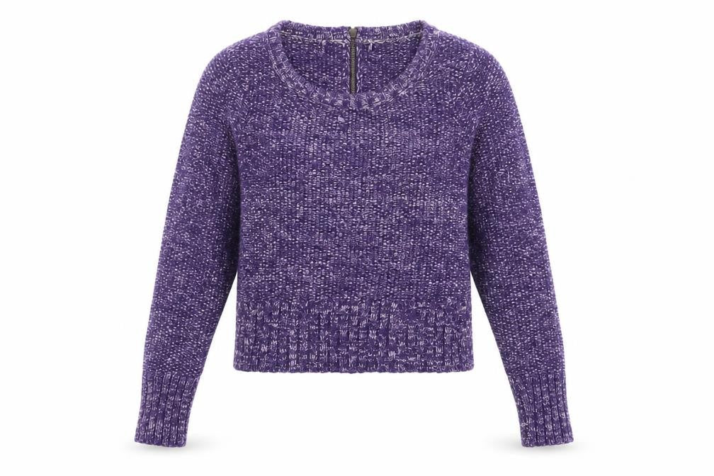 Preworn Womens Purple Crew Neck  Wool Pullover Jumper Size L