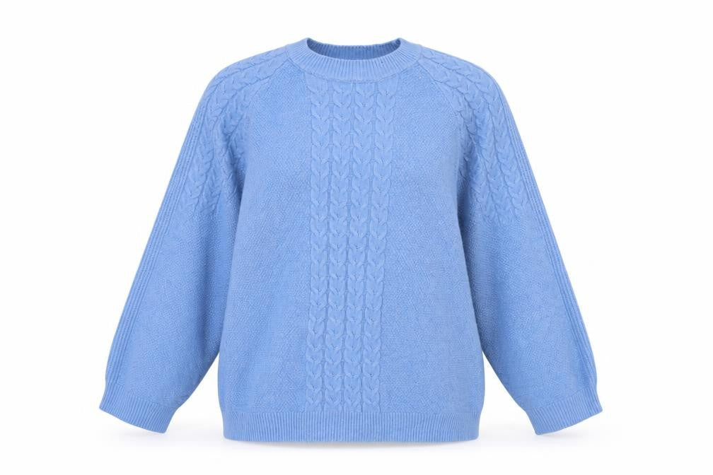 Dazy Womens Blue Crew Neck  Polyester Pullover Jumper Size M