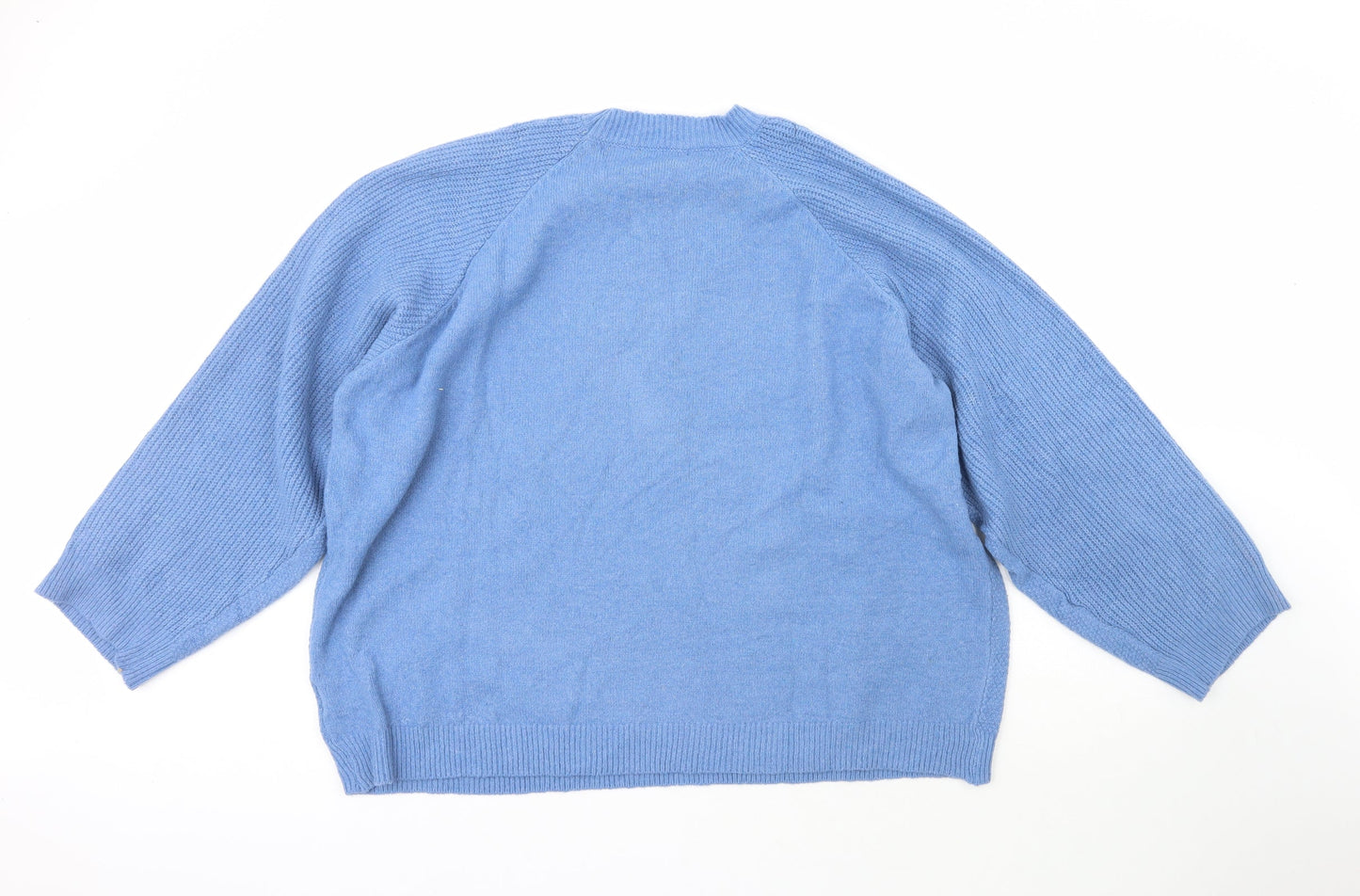 Dazy Womens Blue Crew Neck  Polyester Pullover Jumper Size M