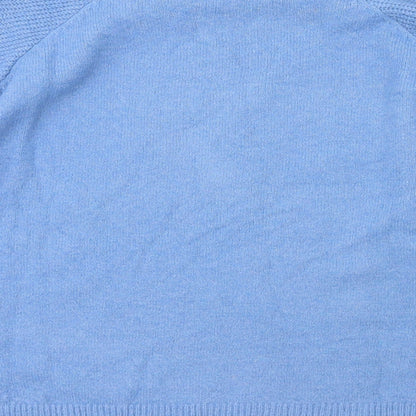 DAZY Womens Blue Crew Neck  Polyester Pullover Jumper Size M