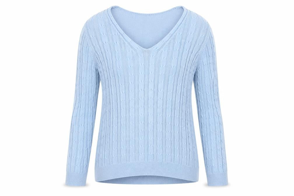 Gallery Womens Blue Scoop Neck  Acrylic Pullover Jumper Size M