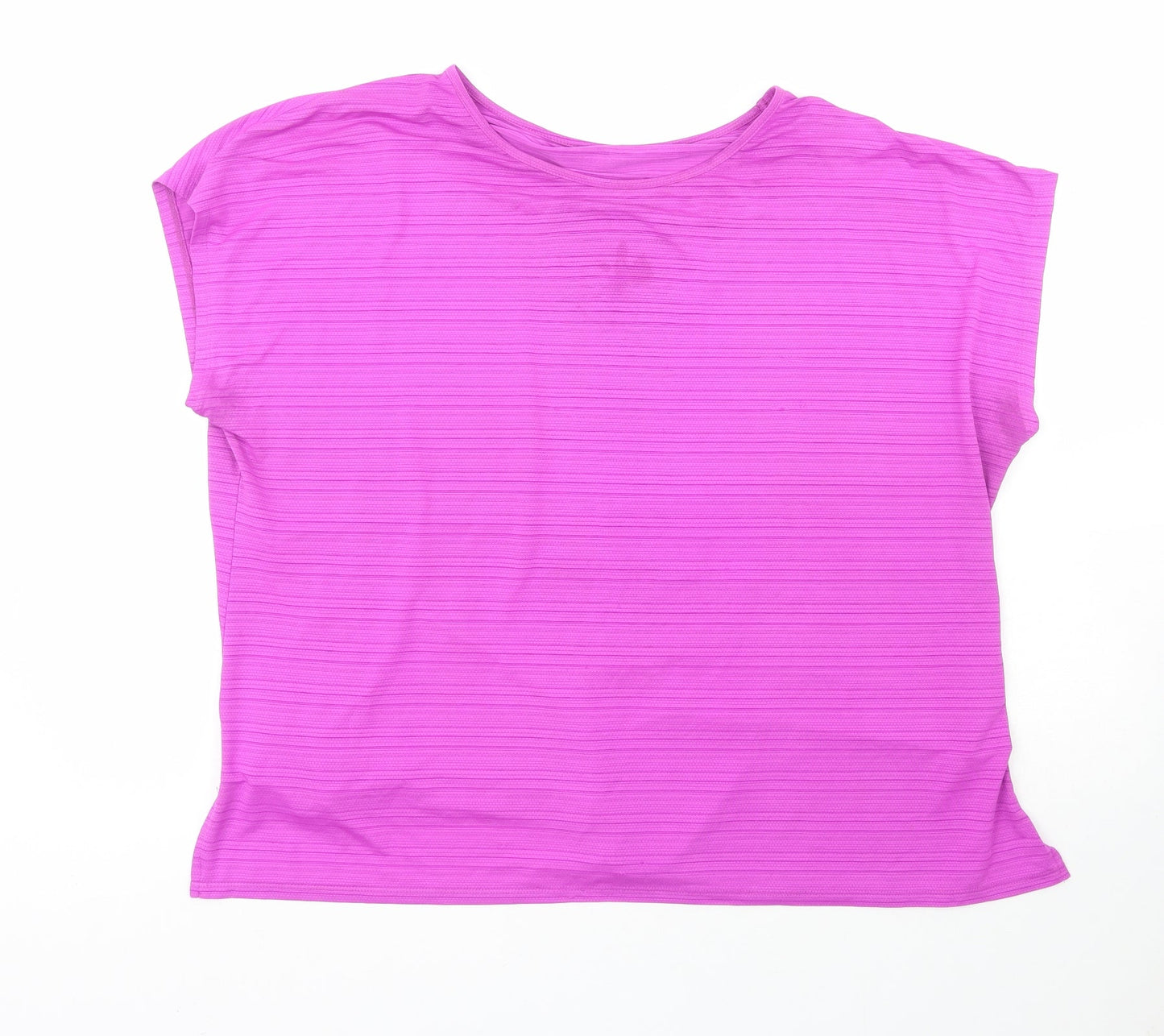 Dunnes  Womens Purple  Polyester Basic T-Shirt Size XL Crew Neck