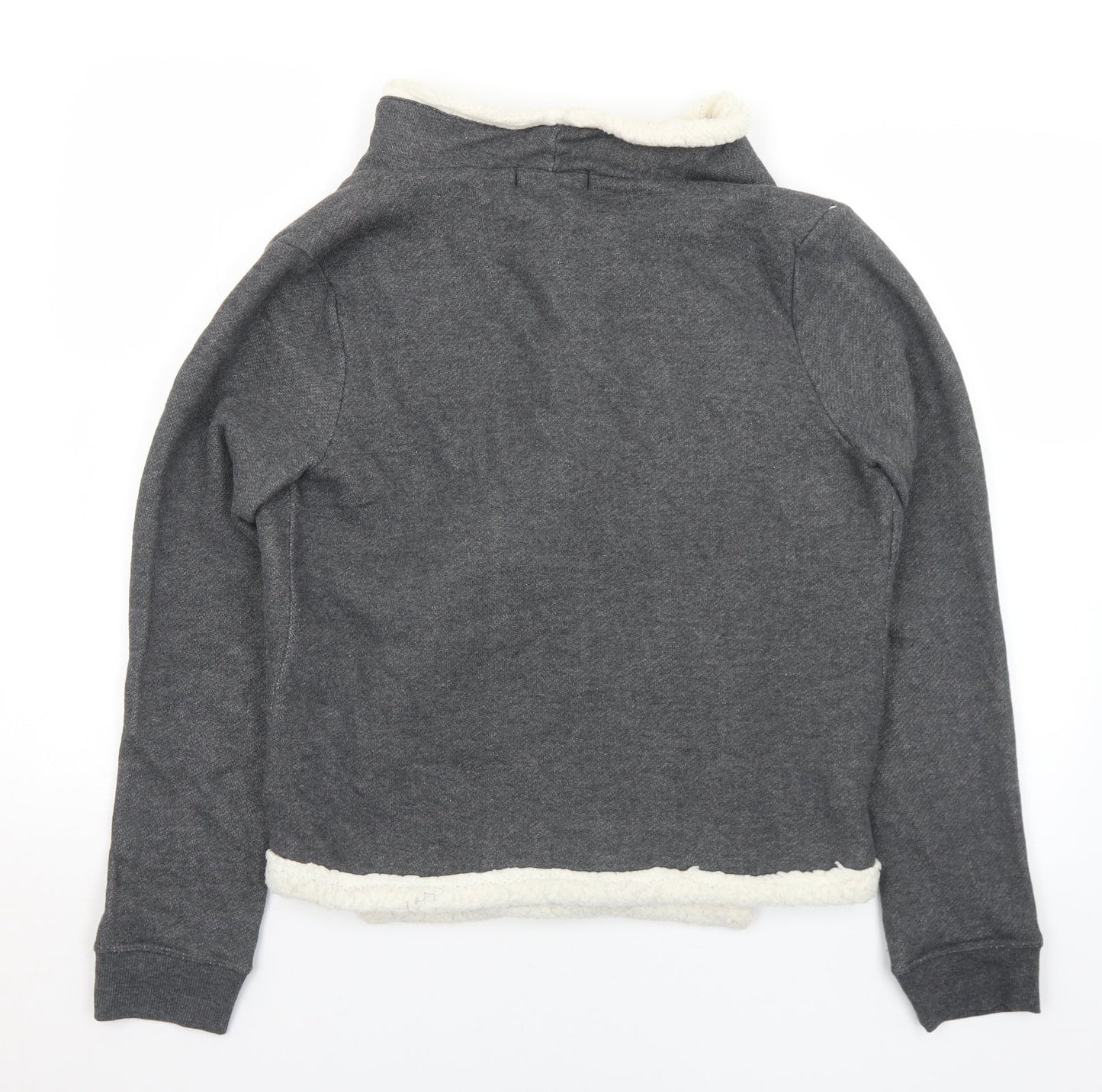 Derek Heart Womens Grey Collared  Cotton Cardigan Jumper Size M