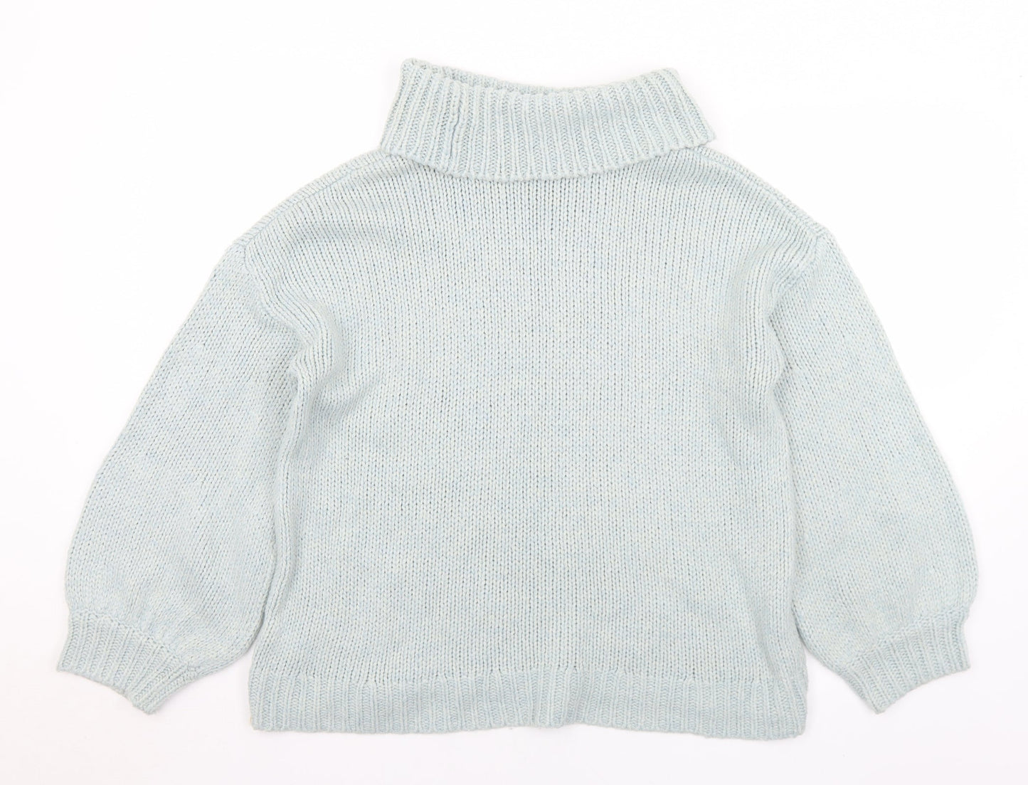 TU Womens Blue Roll Neck  Acrylic Pullover Jumper Size 14