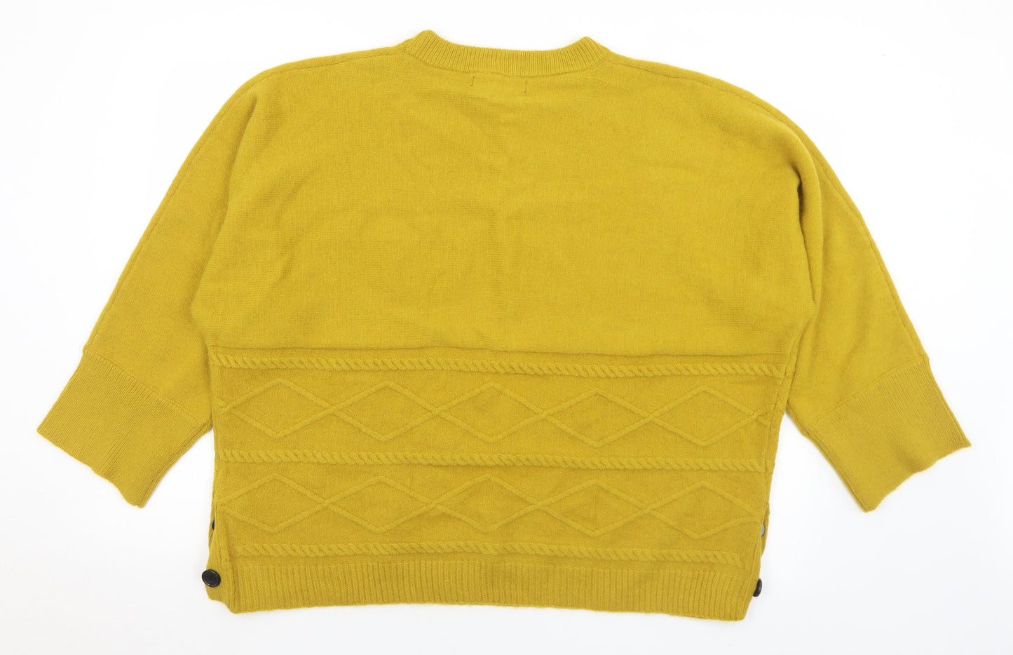 Very Womens Yellow Crew Neck  Acrylic Pullover Jumper Size 14