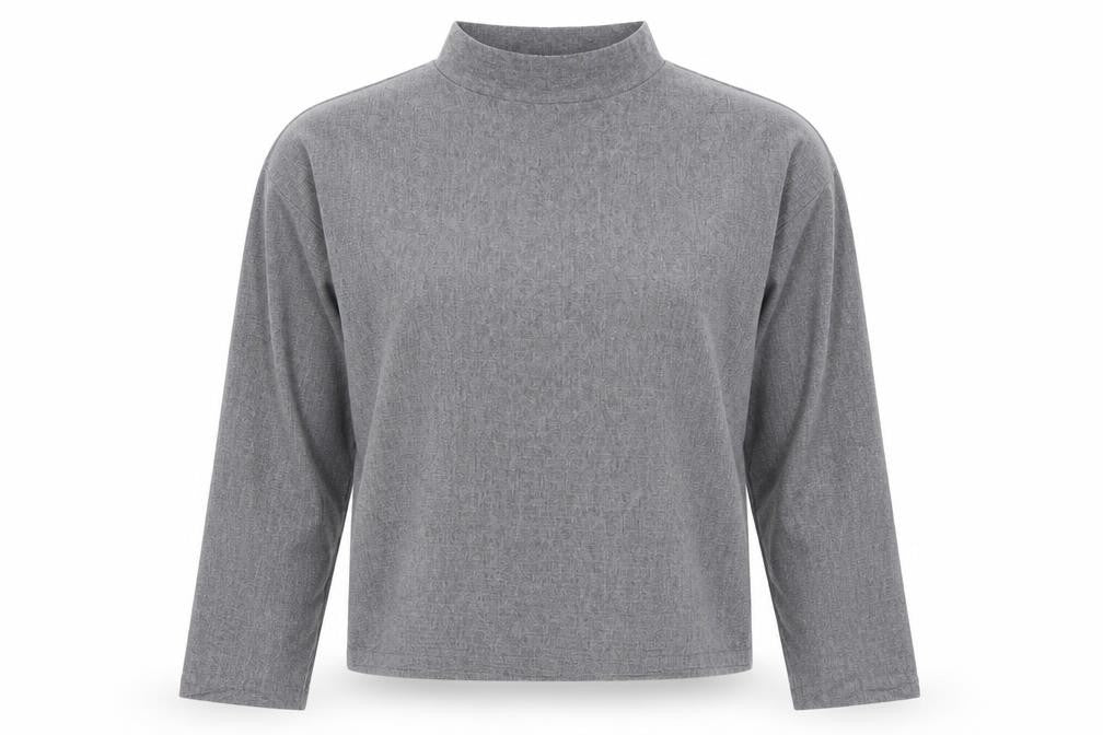 New Look Womens Grey Mock Neck  Polyester Pullover Jumper Size S