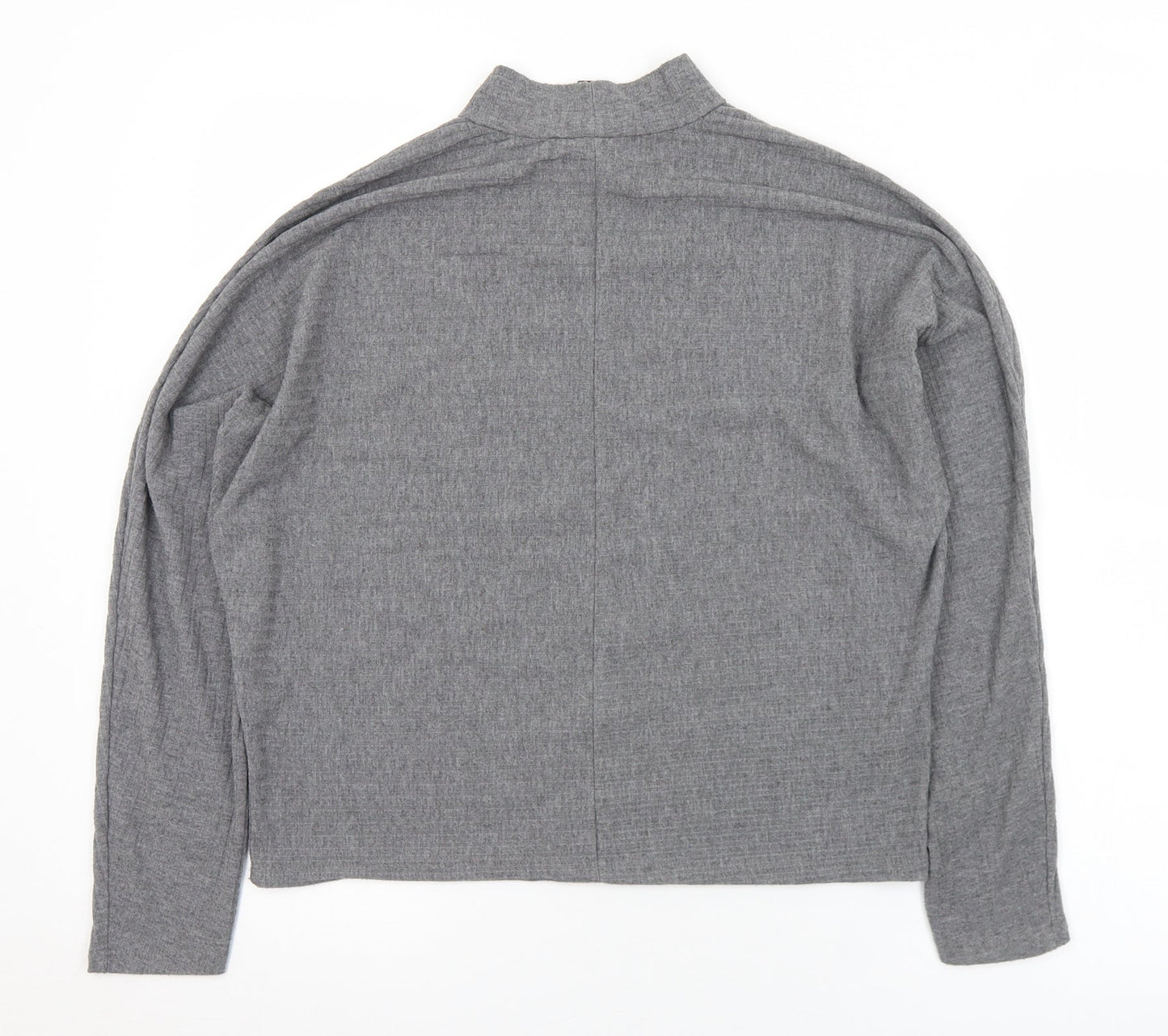 New Look Womens Grey Mock Neck  Polyester Pullover Jumper Size S