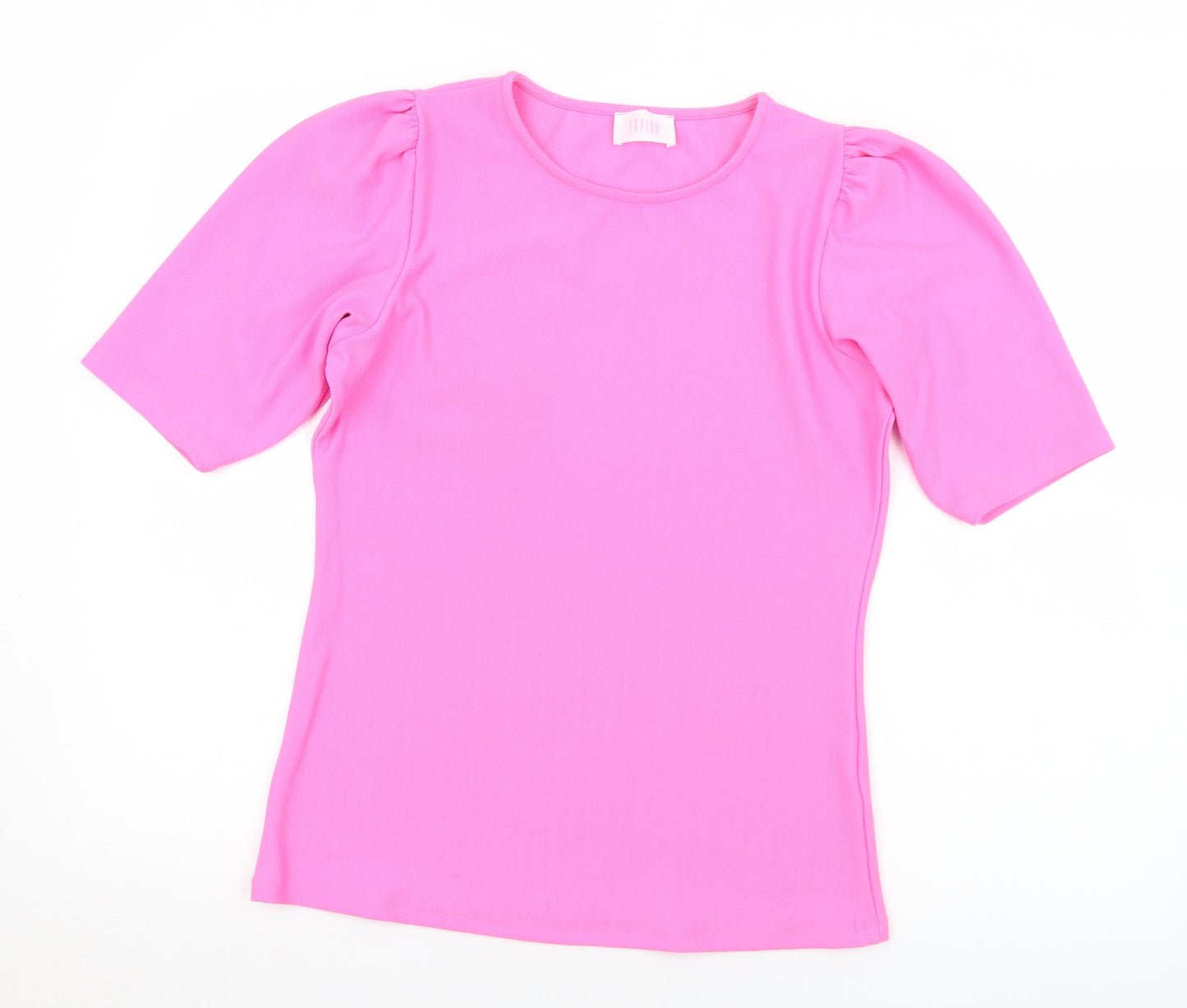 Savida Womens Pink  Polyester Jersey T-Shirt Size S Round Neck