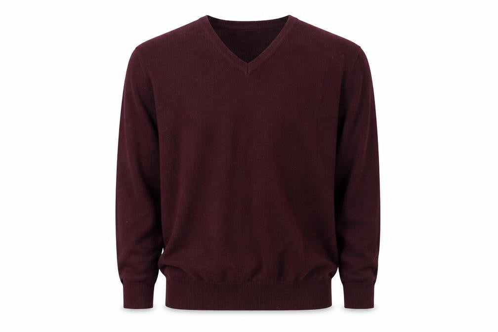 River Island Mens Purple V-Neck  Wool Pullover Jumper Size S