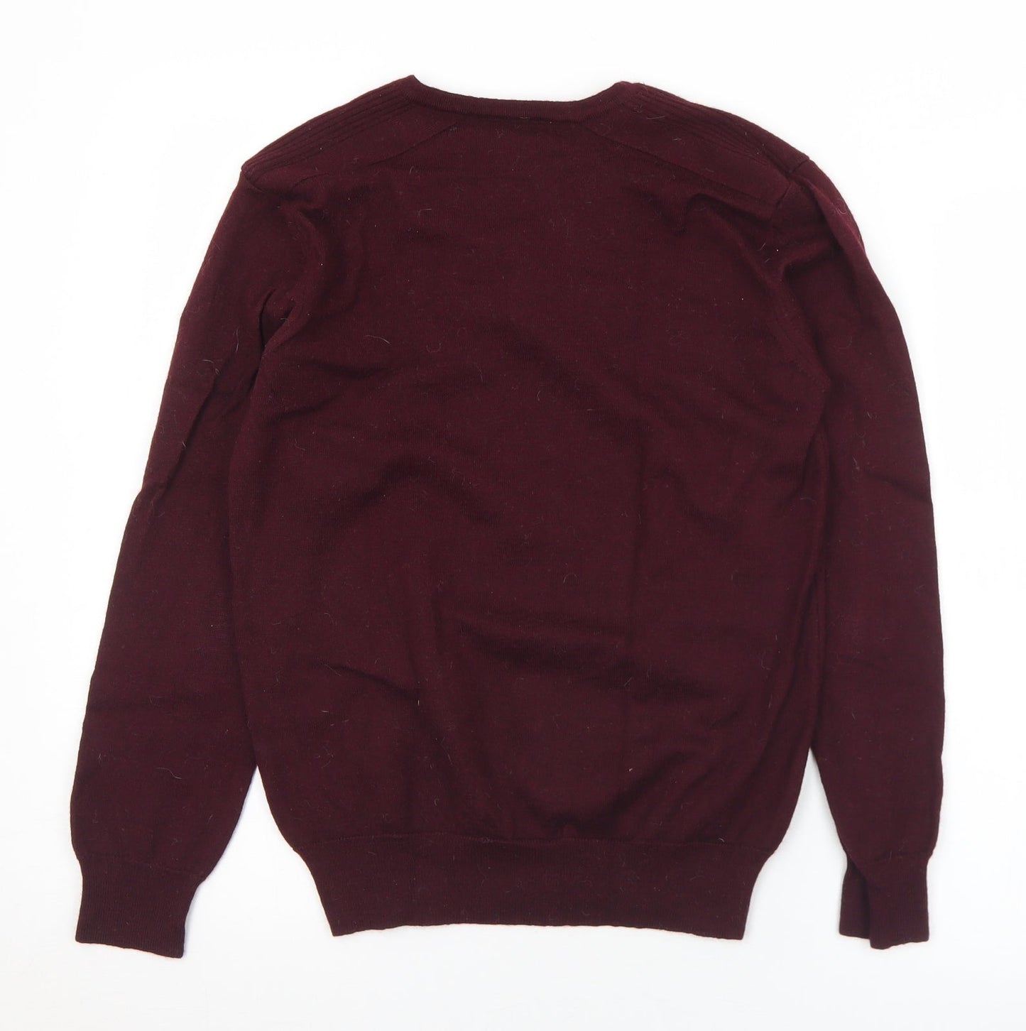 River Island Mens Purple V-Neck  Wool Pullover Jumper Size S