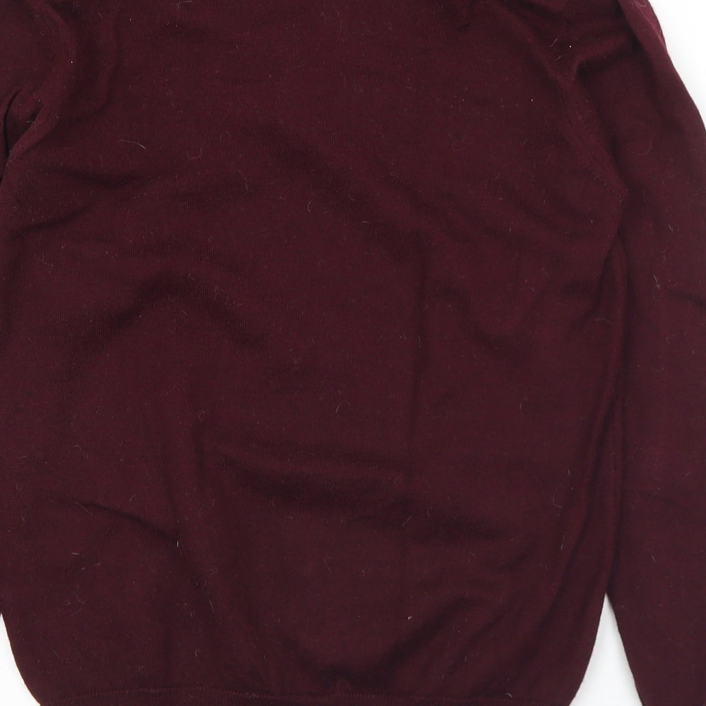 River Island Mens Purple V-Neck  Wool Pullover Jumper Size S