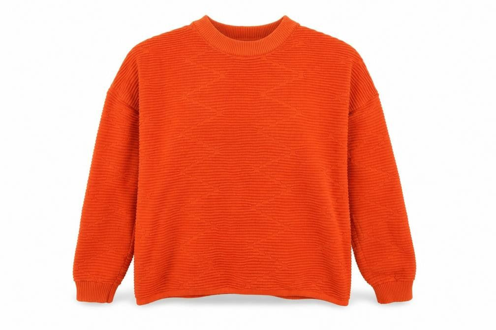 Divided Womens Orange Mock Neck  Cotton Pullover Jumper Size S