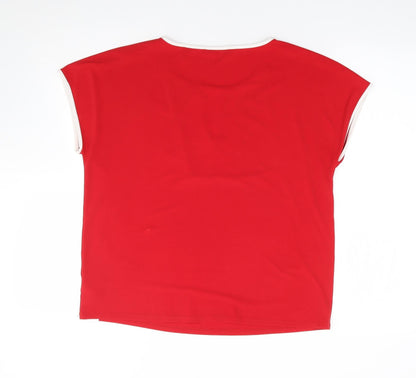 ESPRIT Womens Red  Polyester Jersey T-Shirt Size M Crew Neck
