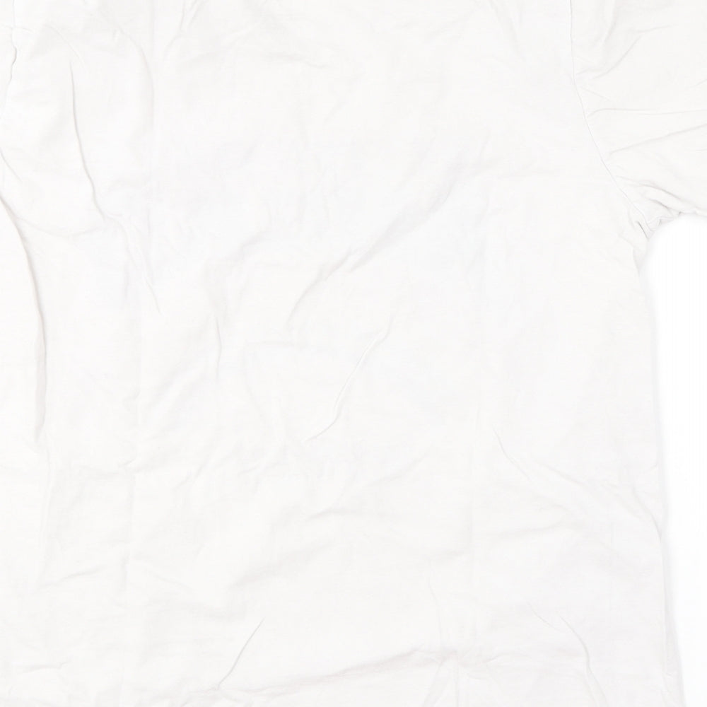 F&F Womens White  Cotton Basic T-Shirt Size M Round Neck - Heroes
