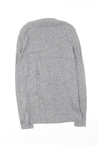 River Island Womens Grey Crew Neck  Polyester Pullover Jumper Size 10