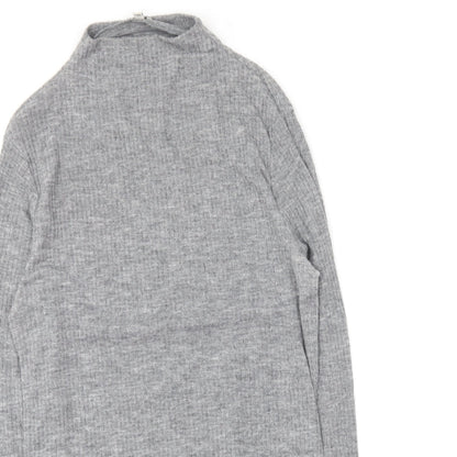 River Island Womens Grey Crew Neck  Polyester Pullover Jumper Size 10