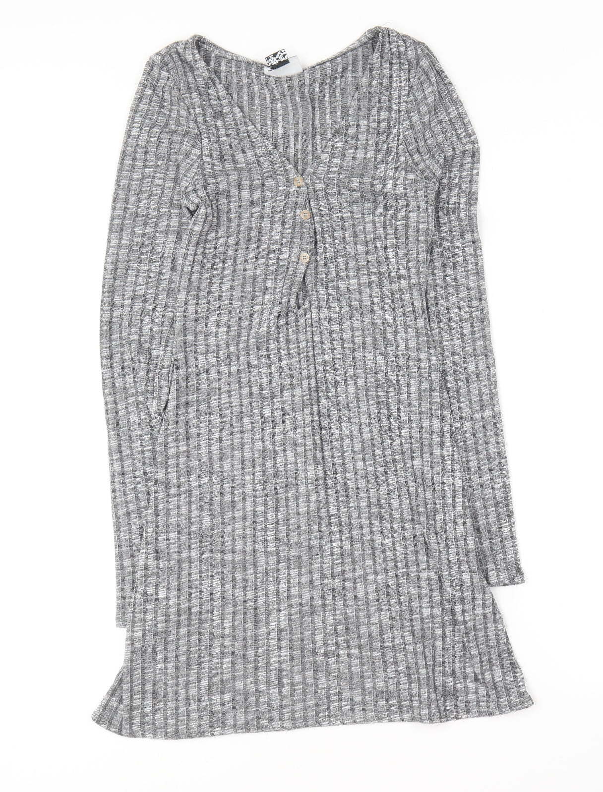 ASOS Womens Grey  Polyester Bodycon  Size 10  V-Neck