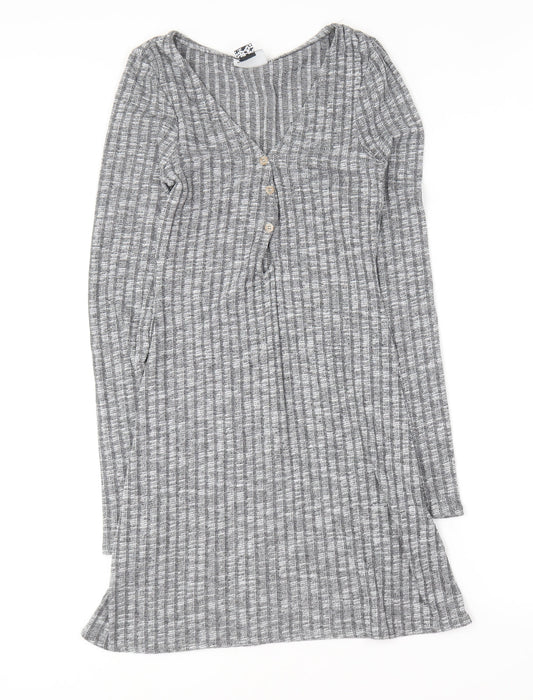 ASOS Womens Grey  Polyester Bodycon  Size 10  V-Neck