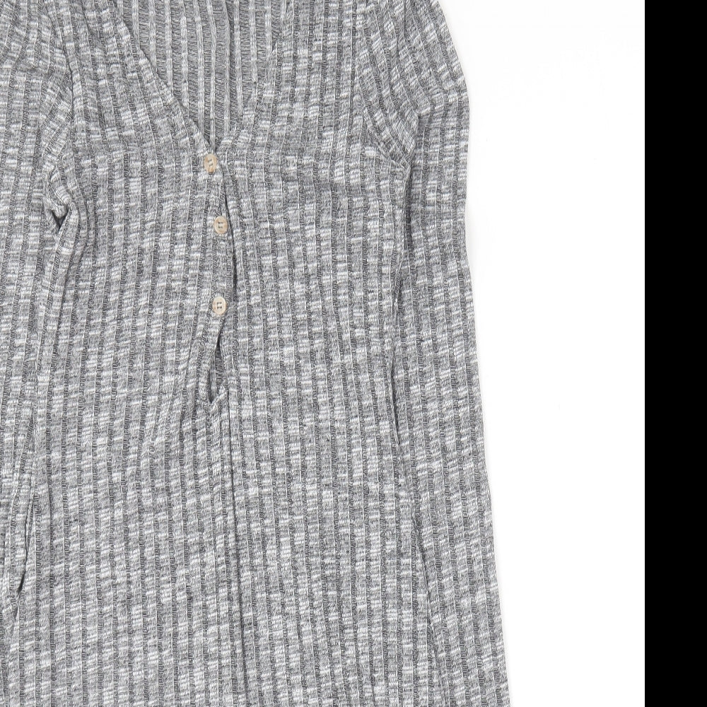 ASOS Womens Grey  Polyester Bodycon  Size 10  V-Neck