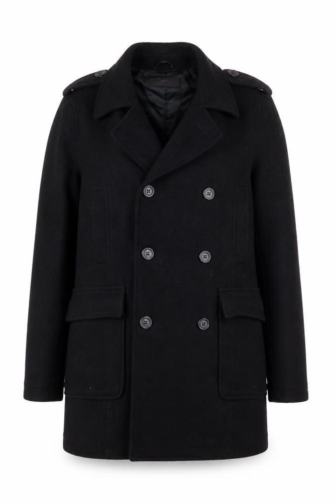 Butler & Webb Womens Black Overcoat Coat Size S