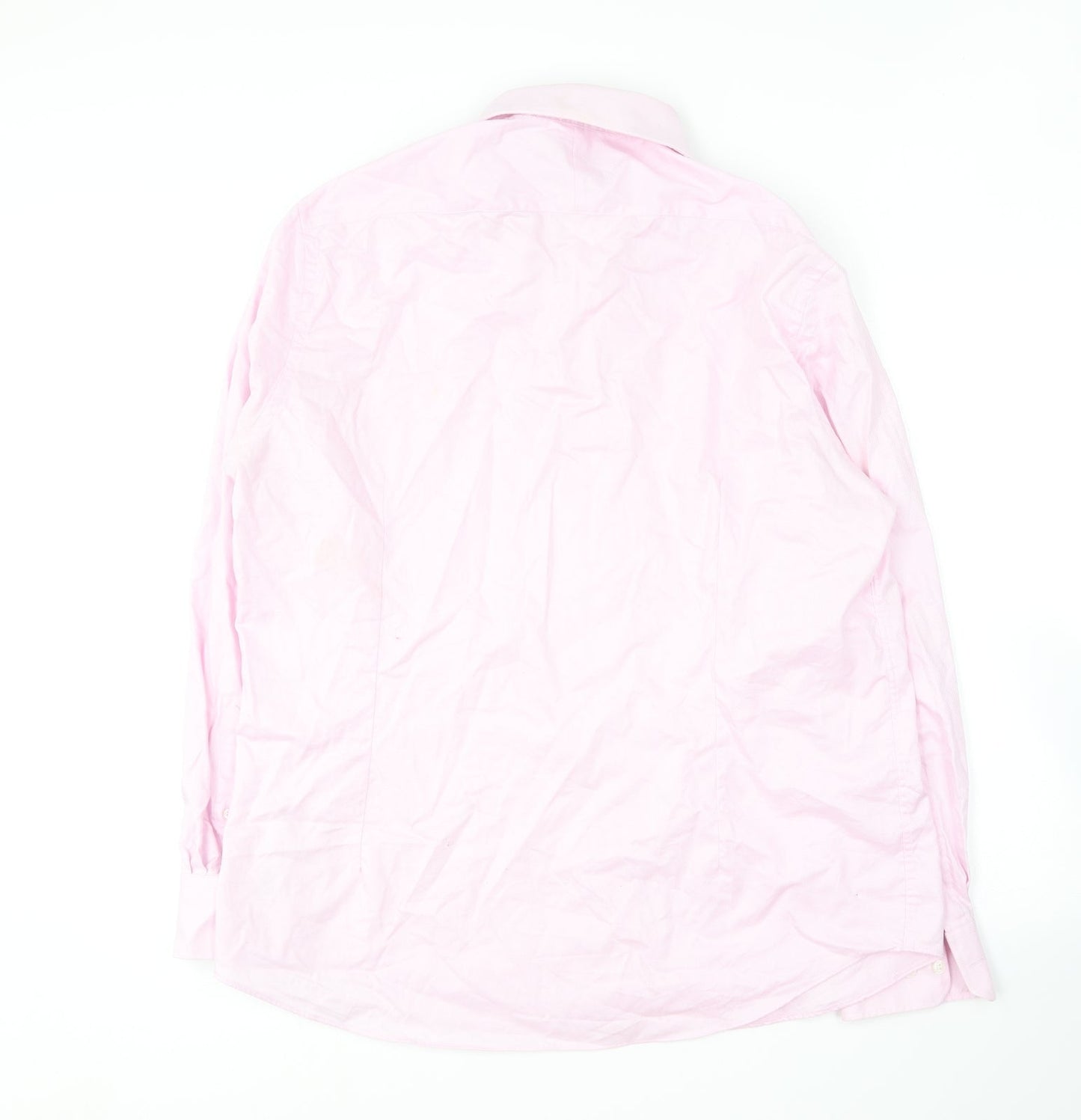 Hammond & Co  Mens Pink  Cotton  Button-Up Size 17 Collared