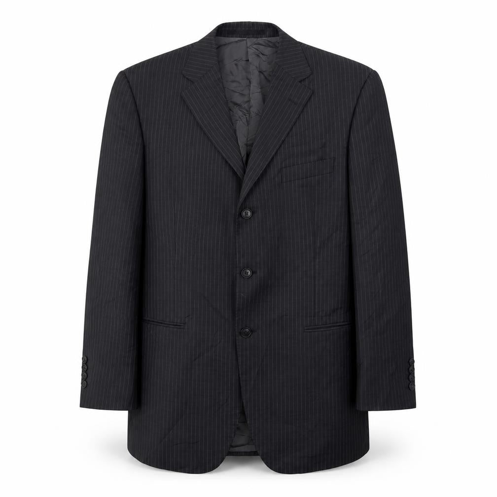 Marks & Spencer Mens Grey Striped Wool Jacket Suit Jacket Size 42