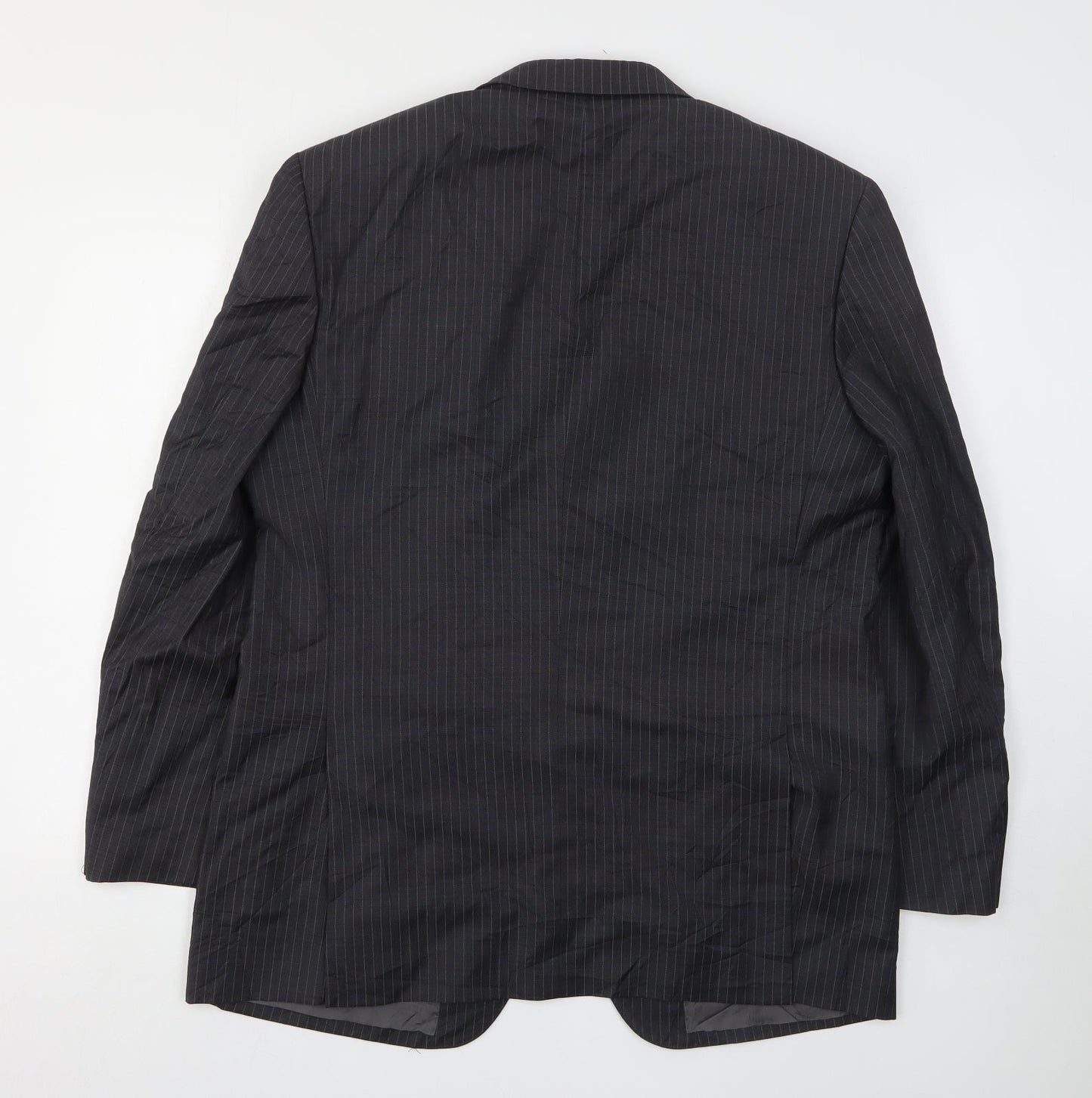 Marks and Spencer Mens Grey Striped Wool Jacket Suit Jacket Size 42