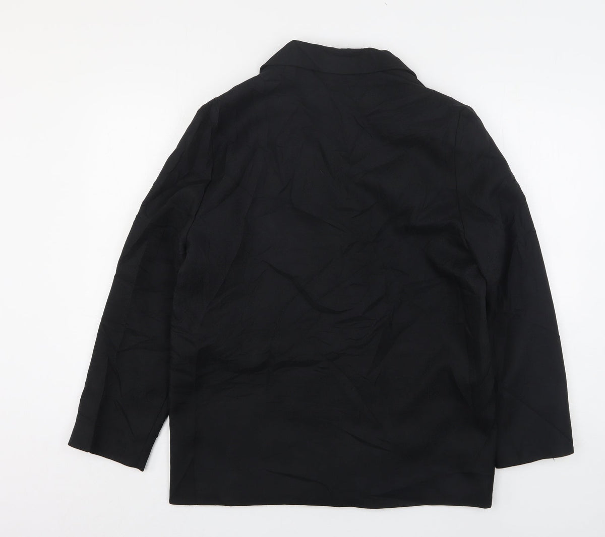 Preworn Womens Black  Nylon Jacket Suit Jacket Size 12
