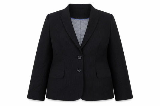 Autonomy Womens Black Striped Polyester Jacket Suit Jacket Size 16