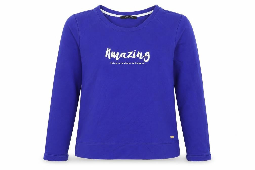 Dayz Womens Blue  Cotton Pullover Sweatshirt Size S