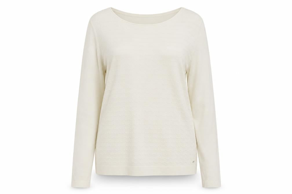 Olsen  Womens Beige Round Neck  Viscose Pullover Jumper Size 14