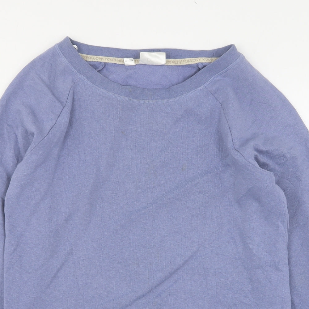 bonprix Womens Blue  Cotton Pullover Sweatshirt Size S