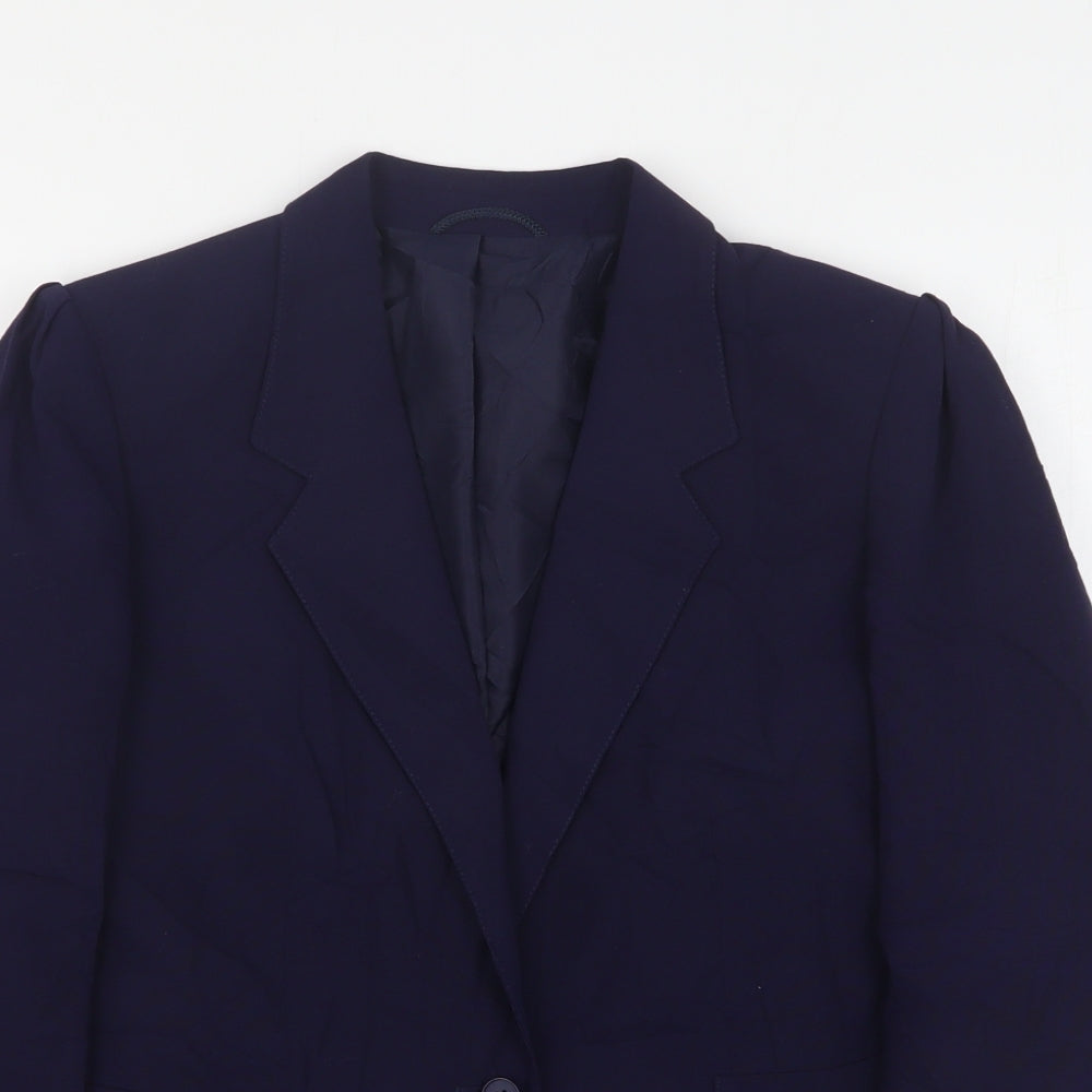 St Michael Womens Blue  Polyester Jacket Suit Jacket Size 10