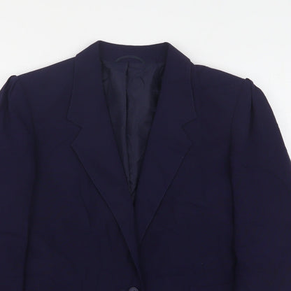 St Michael Womens Blue Polyester Jacket Suit Jacket Size 10